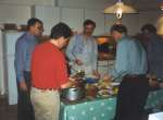 The men's turn to cook on the Normandy Tour, 2000