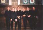 Brittany tour, July 2005, before Quimper cathedral concert - the tenors!